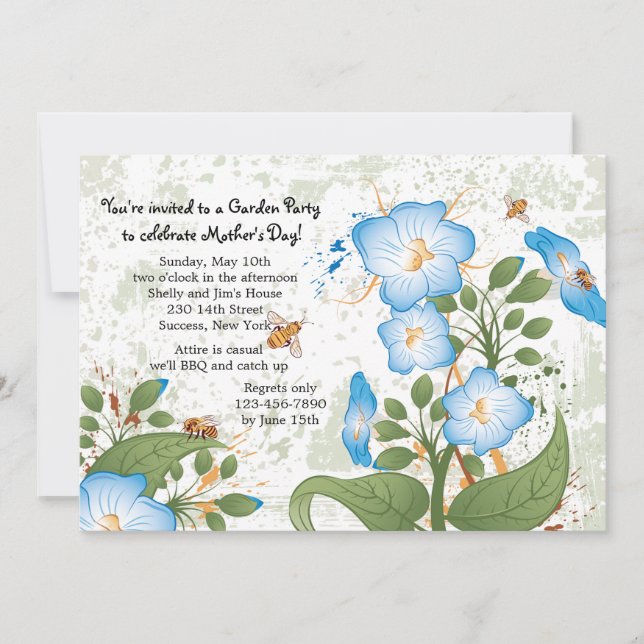 Morning Glory Flower Mother's Day Invitation (Front)