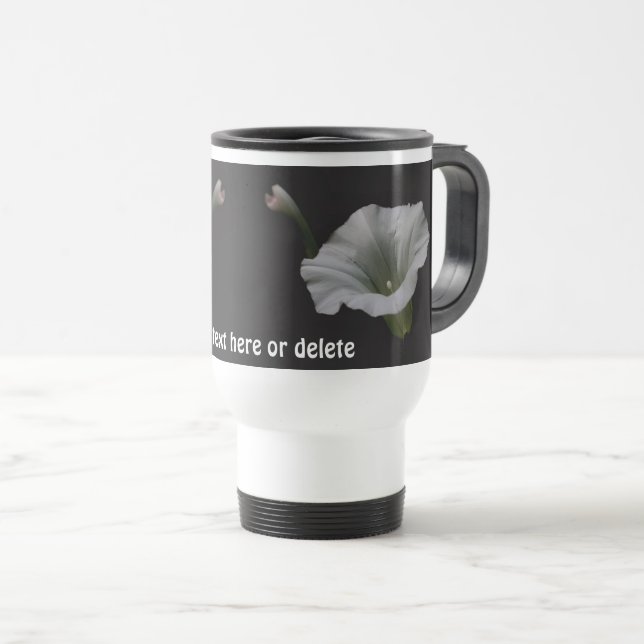 Morning Glory Flower Personalized Travel Mug (Front Right)