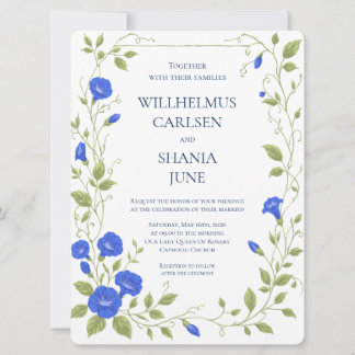 Morning Glory Flower Wedding Invitation