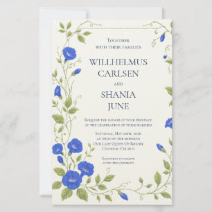 Morning Glory Flower Wedding Invitation Stationery