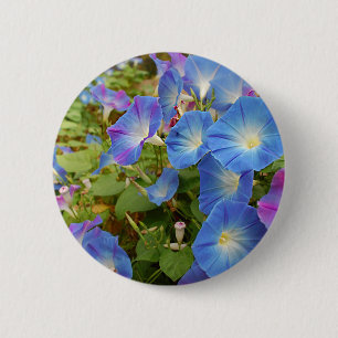 Morning Glory Flowers 6 Cm Round Badge