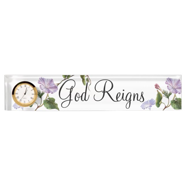 Morning Glory Flowers Floral God Reigns Plate (Front)