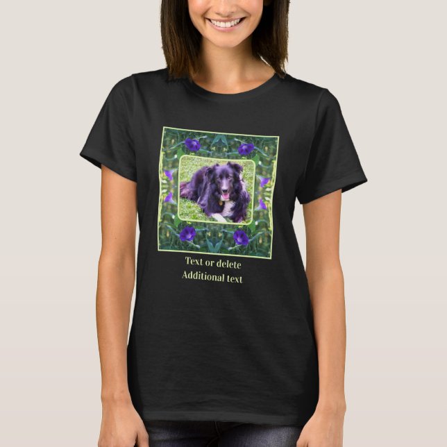 Morning Glory Flowers Frame Create Your Own Photo T-Shirt (Front)