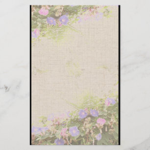 Morning Glory Flowers Stationery