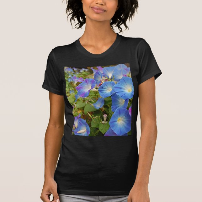 Morning Glory Flowers T-Shirt (Front)