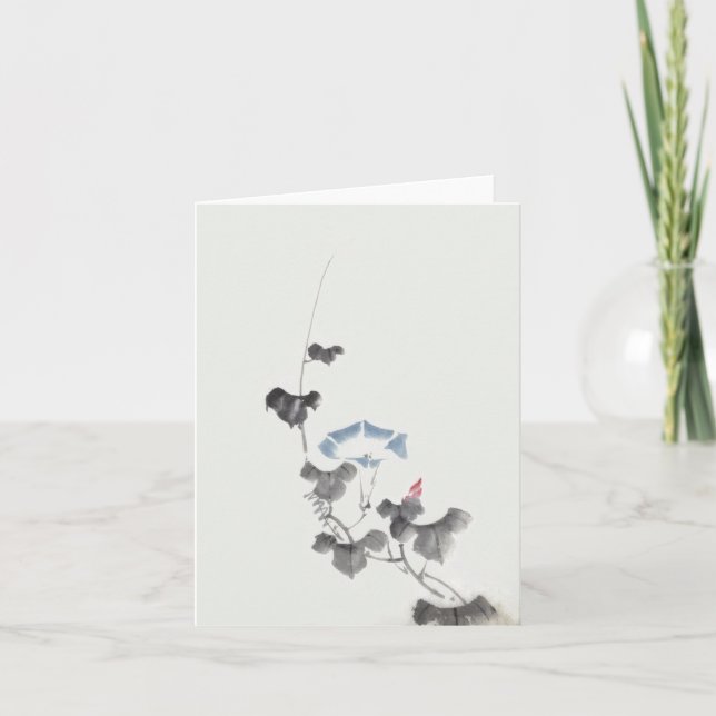 Morning Glory Hokusai Japanese Fine Art Card (Front)
