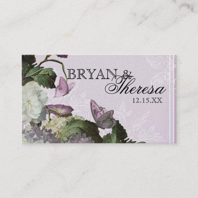 Morning Glory Hydrangea - Reception Seating Cards (Front)