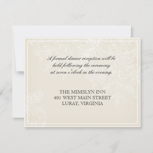Morning Glory Hydrangea Wedding Reception Invite (Front)