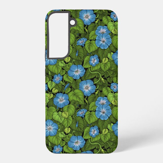 Morning glory in blue and green samsung galaxy s22+ case (Back)