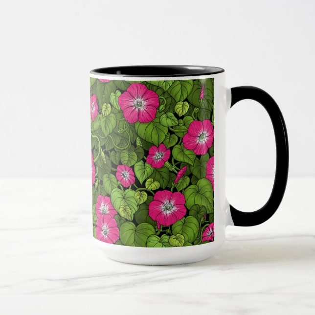 Morning glory in pink and green mug (Right)