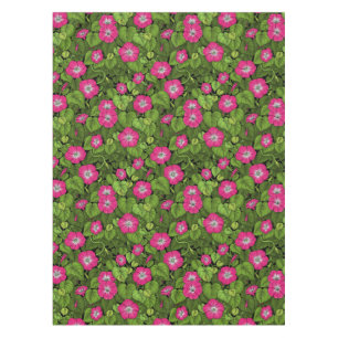 Morning glory in pink and green tablecloth