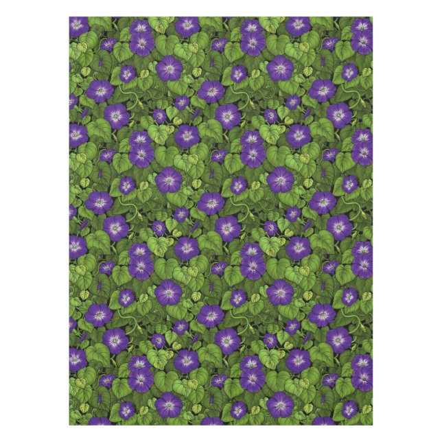 Morning glory in purple and green tablecloth (Front)