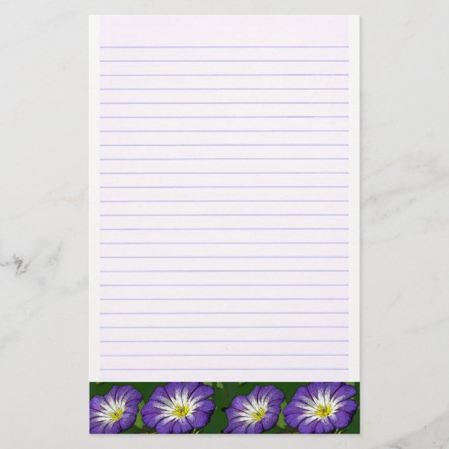 Morning Glory Lined Stationary Stationery (Front)