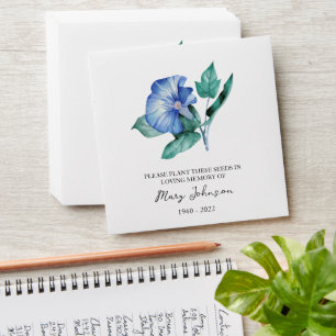 Morning Glory Memorial Funeral Seed Envelope