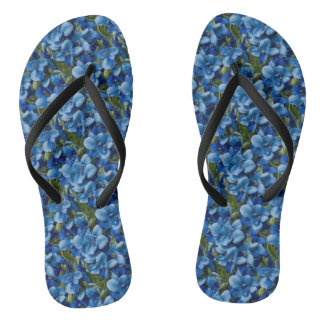Morning Glory Pattern Slim Strap Flip Flops