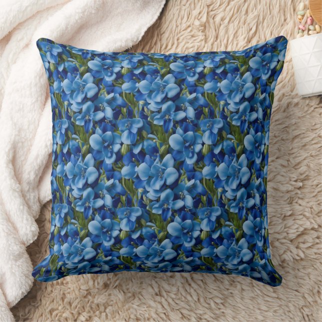 Morning Glory Pattern Throw Pillow (Blanket)