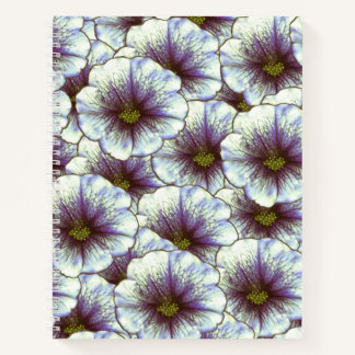 Morning Glory Purple and White Notebook