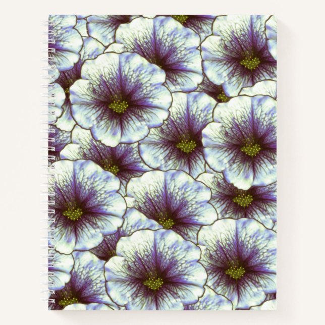 Morning Glory Purple and White Notebook (Front)