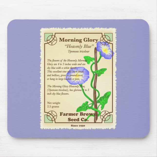 Morning Glory Seed Packet Mouse Mat (Front)