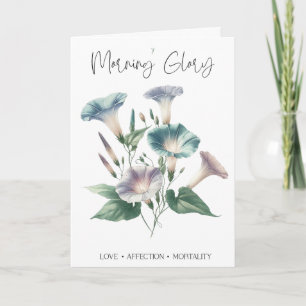 Morning Glory September Birth Flower Birthday Card
