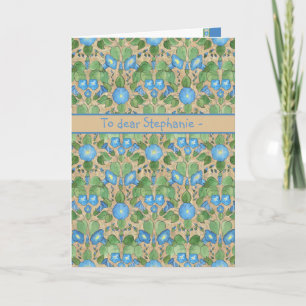 Morning Glory September Birthday Card: Personalize Card