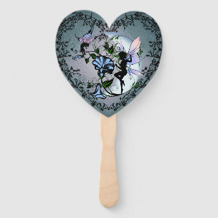 Morning Glory Shadow Fairy and Cosmic Cat Hand Fan