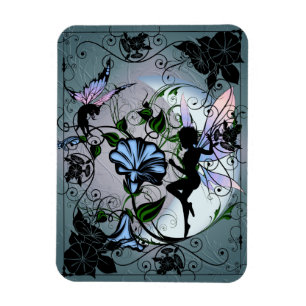 Morning Glory Shadow Fairy and Cosmic Cat Magnet