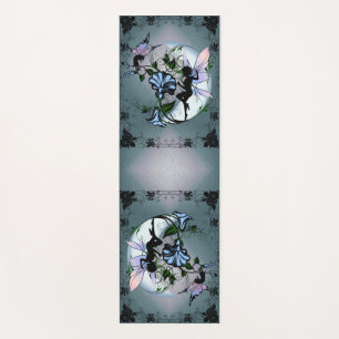 Morning Glory Shadow Fairy and Cosmic Cat Yoga Mat