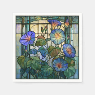 Morning glory stained glass napkin