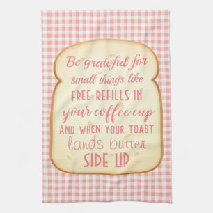 Morning Gratitude Quote Kitchen Tea Towel