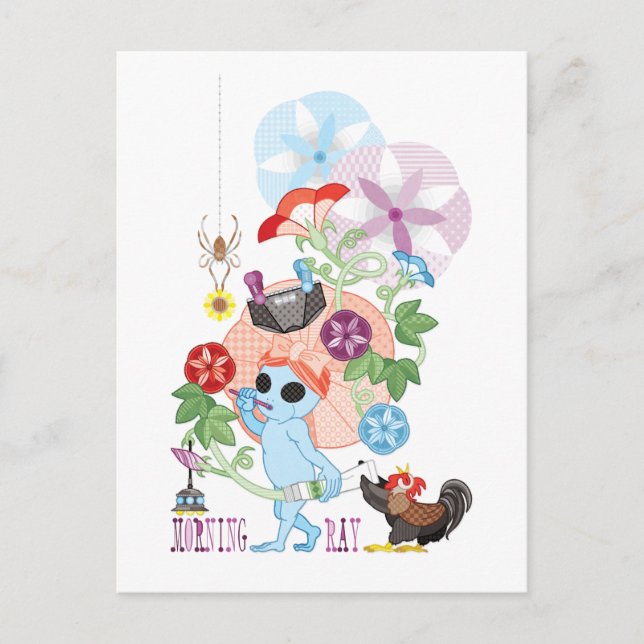 MORNING GREY ALIEN POSTCARD (Front)