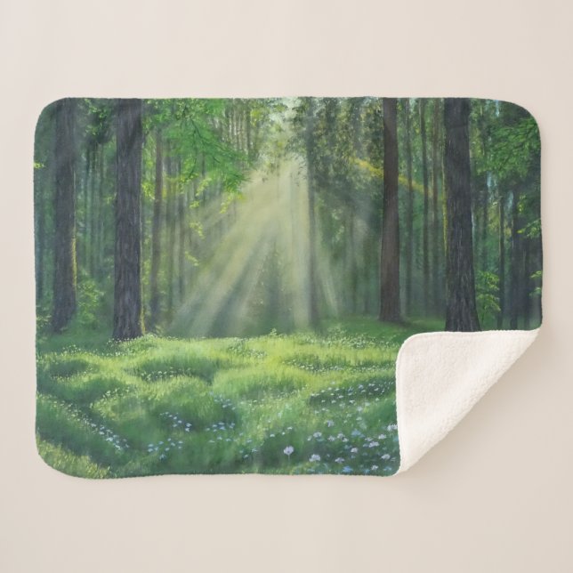 "Morning Has Broken" Small Sherpa Blanket (Front (Horizontal))