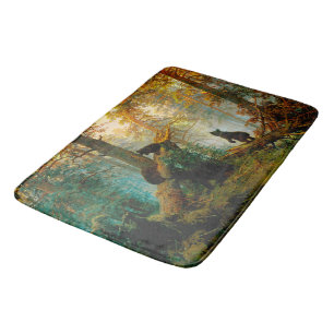 Morning in a Pine Forest Bear with Cubs Shishkin Bath Mat
