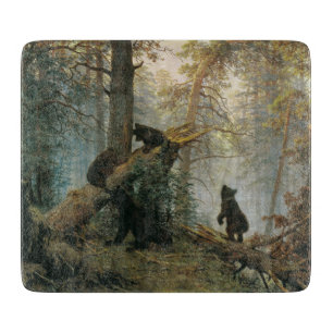 Morning in a Pine Forest (Bears in the Woods) Cutting Board