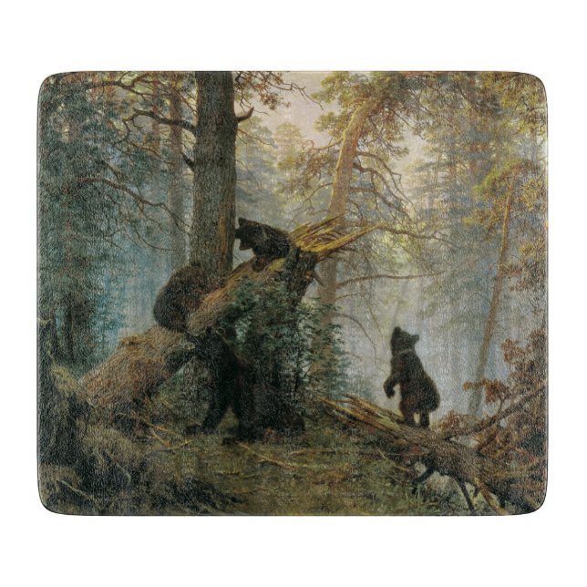 Morning in a Pine Forest (Bears in the Woods) Cutting Board (Front)