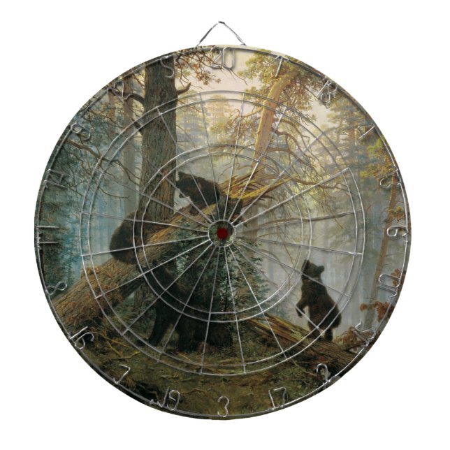 Morning in a Pine Forest (Bears in the Woods) Dartboard (Front)