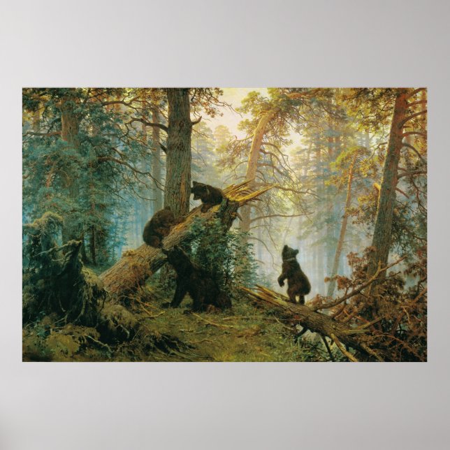 Morning in a Pine Forest by Ivan Shishkin Poster (Front)