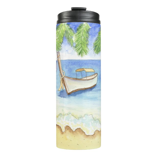 Morning in Bali Watercolor Thermal Tumbler (Front)