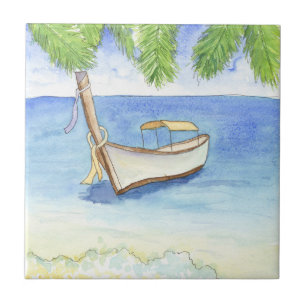 Morning in Bali Watercolor Tile