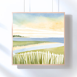 Morning in Chatham Cape Cod Watercolor Painting Poster