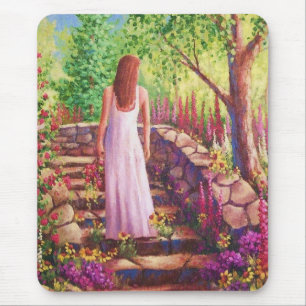 MORNING IN HER GARDEN MOUSE MAT