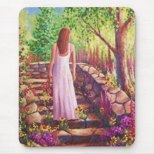 MORNING IN HER GARDEN MOUSE MAT (Front)