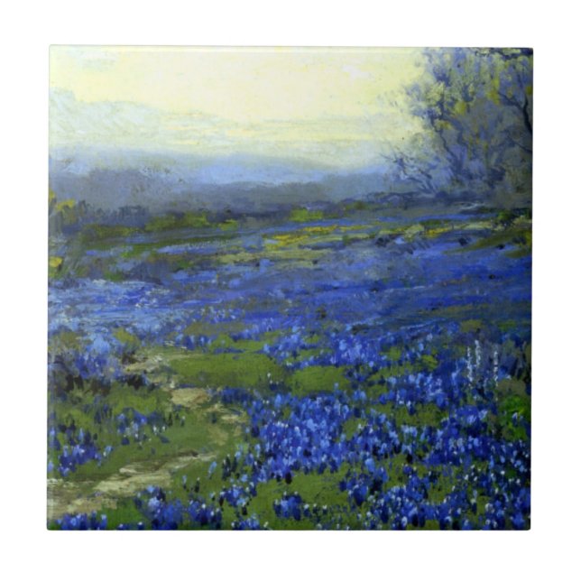 Morning in the Bluebonnets Tile (Front)