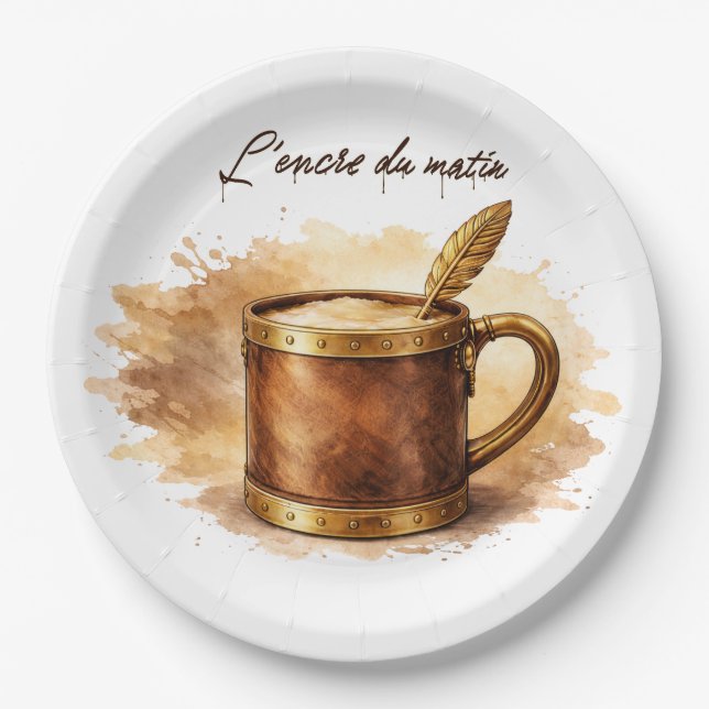Morning Ink Cup Paper Plate (Front)