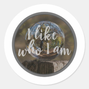 morning inspirational quotes for self acceptance classic round sticker