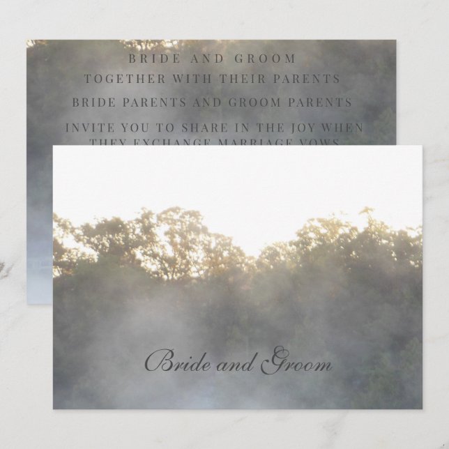 Morning Lake Mist Wedding Invite (Front/Back)