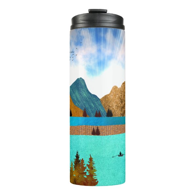 Morning Lake Rower Thermal Tumbler (Front)