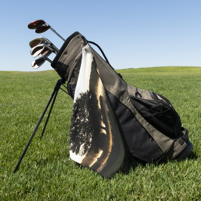 Morning Lake Scene gta Golf Towel (Green)