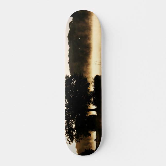 Morning Lake Scene sdcnm Skateboard (Front)