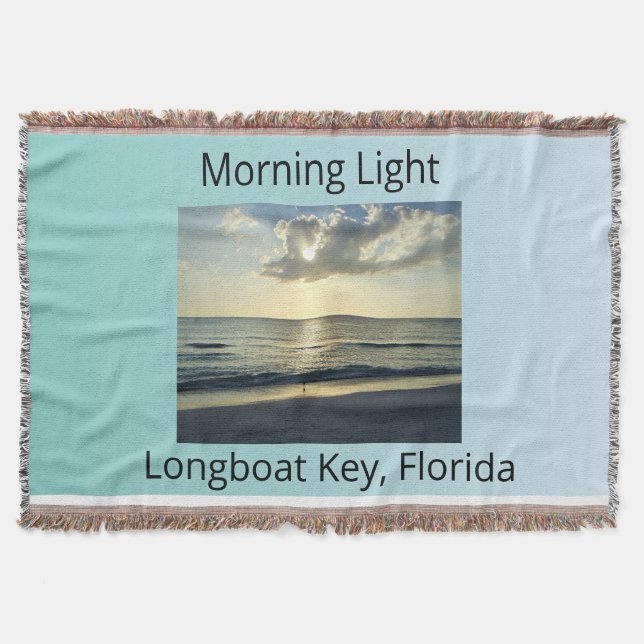 Morning Light Coastal Serenity Throw Blanket (Front)